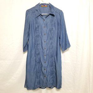 Cathrine MaLandrino Womens Blue Lightweight Denim Tunic Style Dress With Pockets